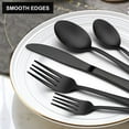 Vesteel 40Piece Complete Home Stainless Steel Black Flatware Set with Dark Matte Finish