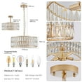 thumbnail image 4 of Jopath 18" Golden Modern Crystal Drum Chandelier, 6-Light Pendant Lighting Fixture with Metal Frame for Living Room, Dining Room, and Bedroom (Bulbs Not Included), 4 of 8