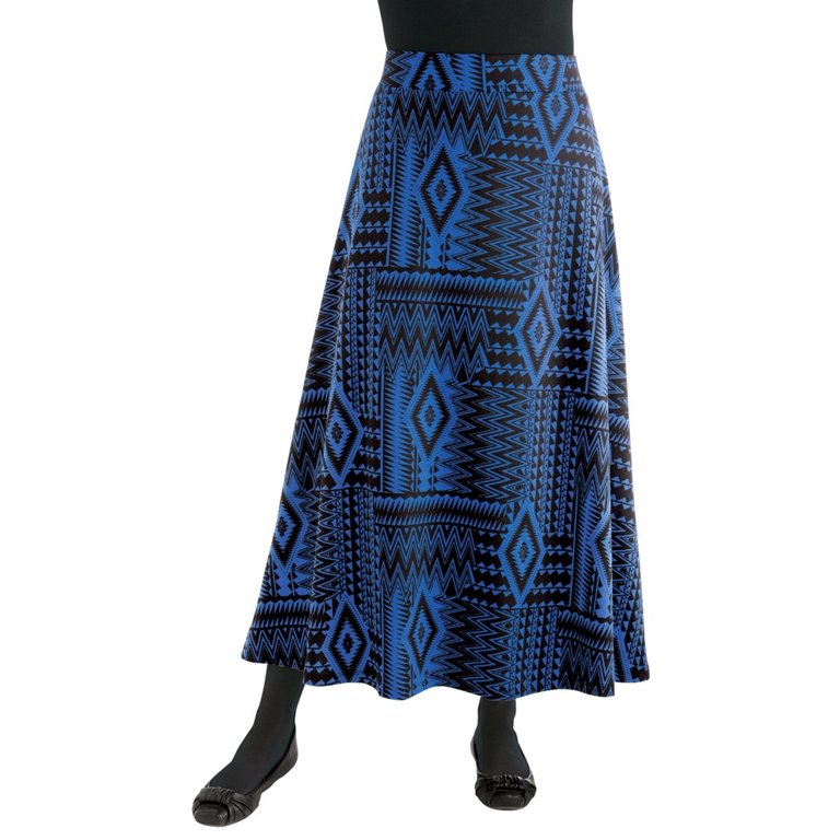 Women's Triangle Knit A Line Maxi Skirt, Machine Washable