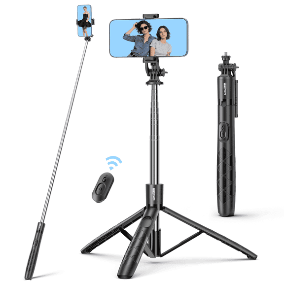 SelfieShow 71" Phone Tripod & Selfie Stick, Extendable Cell Phone Tripod Stand, 360° Rotation, with Wireless Remote, Compatible Tripod for Iphone and Android/Camera/Vlog/Samsung/Videorecording