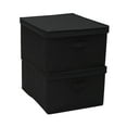thumbnail image 4 of Household Essentials Jumbo Fabric Storage Bins 2 Pack, Sturdy Sides and Reinforced Bottom, Luxe Poly Linen Fabric, Black Linen, 4 of 7