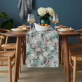 thumbnail image 2 of Palm Leaves Table Runner - 90 Inch Long, Kitchen Dining Table Runner Dresser Scarves, Turquoise Tropical Leaf Botanical Retro Spring Farmhouse Decor for Coffee Tables Wedding Party Banquet, 2 of 8