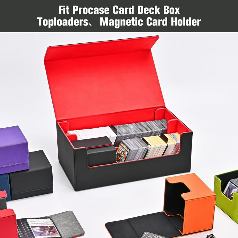 yugioh deck organizer Amazon.com: UAONO Card Deck Box for Yugioh MTG, 100+ Deck Case with 2  Dividers, PU Leather Storage Box, Compatible with Collectible Trading Cards  (Black & Red, Sky Dragon) : Toys & Games main image 1
