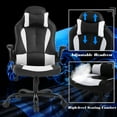 thumbnail image 5 of BestOffice Massage Gaming Chair - Ergonomic PU Leather , Lumbar Support Office Chair for Girls，White, 5 of 7