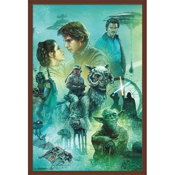 Star Wars: The Empire Strikes Back - Celebration Mural Wall Poster, 22.375" x 34", Framed