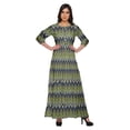 thumbnail image 1 of Moomaya Robe Longue à Col Rond à Manches 3/4 pour Femmes Grande Taille Vêtements d'Été, 1 of 3