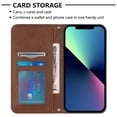 thumbnail image 5 of Nalacover For iPhone 14 Plus 6.7 inch Wallet Case,Magnetic Embossed Soccer Ball Pattern PU Leather Flip Kickstand Cash Card Slots Shockproof with Detachable Wrist Strap Cover.Brown, 5 of 7
