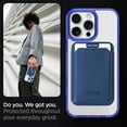 thumbnail image 4 of ELEHOLD Clear Magnetic Wallet Case For iPhone 13 Pro , Mag Safe Compatible Transparent Hard PC + TPU Back Shockproof Protection Case Cover with Magnetic Card Holder ,Darkblue, 4 of 7