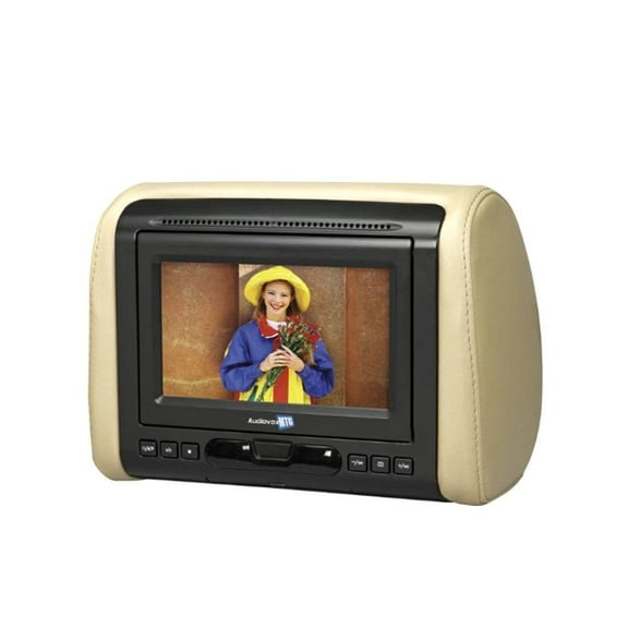 Audiovox 7" Headrest USB Inputs Monitor with DVD Player, Tan/Black/Gray