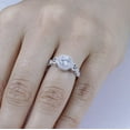 thumbnail image 4 of Bridal Set Halo Infinity Shank Engagement Ring, Milgrain Pave Set Stackable Ring For Her Birthday Gift, 2.2 Ct Simulated Diamond, 14K White Gold Plated Wedding Ring, Round Cut Women's Engagement Ring, 4 of 5