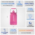 thumbnail image 3 of COLDEST Sports Water Bottle 128 oz/One Gallon (Straw Lid), Leak Proof, Vacuum Insulated Stainless Steel, Hot Cold, Double Walled, Thermo Mug (128 oz, Flamingo Pink), 3 of 6