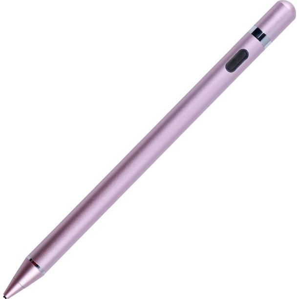 Lápiz digital recargable de punta fina, compatibilidad universal y batería de larga duración, lápiz óptico activo para dispositivos de pantalla táctil, incluidos productos Apple y Android (rosa)