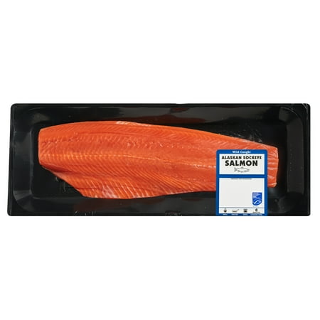 Fresh Wild Alaskan Sockeye Salmon Side, 1.0 - 2.0 lb