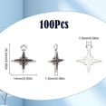 thumbnail image 2 of 1 Box 100Pcs Silver Star Charm Rhinestone Star Charms Metal Tibetan Style Alloy Mini Stars Pendants Charms for Jewelry Making Charms Bracelet Necklace Earring Supplies DIY Crafts Decorations, 2 of 6