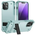 thumbnail image 2 of For Apple iPhone 14 Plus (6.7") Heavy Duty with Kickstand Stand Hybrid Sturdy TPU Military Armor Durable Shockproof Phone Case Cover by Xpression - Teal, 2 of 6