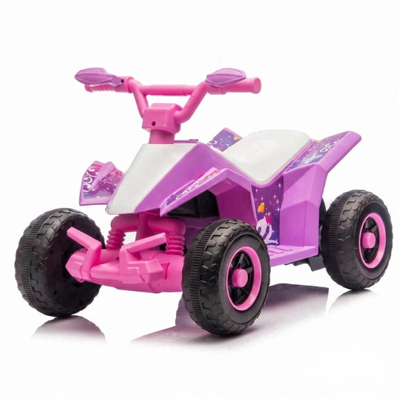6V Kids ATV Electric Quad 4 Wheeler Ride On Car for Toddlers 2-5, LED Headlights & Music, Anti-Slip Tires, Indoor Outdoor Toddler Ride On Toy for Boys Girls