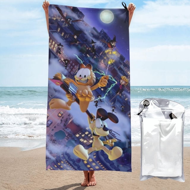 Toalla de baño GarField, toalla de playa de microfibra de secado rápido, toalla de baño de gran tamaño a prueba de arena para adultos y niños, accesorios de playa para viajes y campamentos para