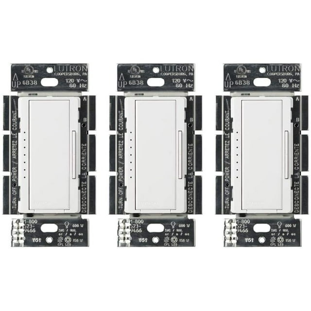 Interruptor de intensidad Lutron Maestro LED+ 150 W blanco (paquete de 3)