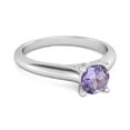 thumbnail image 2 of 0.25 Ctw Natural Amethyst Solitaire 925 Sterling Silver Delaney Women Valentines Day Gifts Ring, 2 of 3