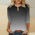 thumbnail image 2 of XIAfhje 3/4 Sleeve Shirts for Women Dressy Casual Blouse Round Neck Loose T-Shirt Casual Tunic Tops Soft Comfy Outfits Clothes 2024, 2 of 5