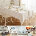 thumbnail image 4 of Tablecloths for Rectangle Tables, Cotton Linen Table Cloth, Waterproof Wrinkle Free Farmhouse Table Cloth with Tassels for Kitchen Dining Party for Rectangle Tables, 55''x140'',12-14 Seats, 4 of 7