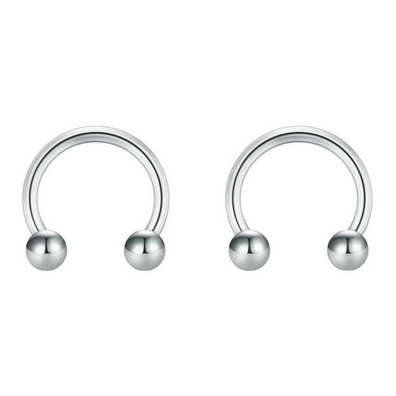 2 circular barbells horse shoe Eyebrow Belly Tragus Cartilage Septum 16 Guage