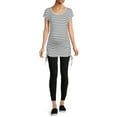 thumbnail image 2 of Oh! Mamma Maternity Women's Scoop Neck Tee with Side Seam Drawstring (Women's & Women's Plus), 2 of 6