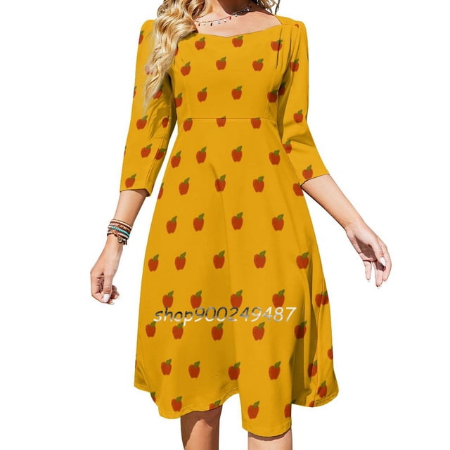 Mrs Fox Robe à Motif Col Carré Robe Mignonne Ample Imprimée Élégante Robe de Plage Fête Fantastique Mr Fox Fox Mrs Fox Mr