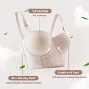 Women's Longline Strapless Bra Push Up Plus Size Full Coverage Underwire Hide Back Fat