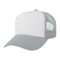 thumbnail image 2 of TOPTIE Adult 5 Panel Mid Profile Mesh Back Trucker Hat Foam Snapback Hat-Grey/White, 2 of 9