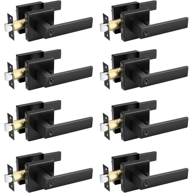 Brushed Satin Nickel Privacy Door Handles Privacy Door Levers Bed Bath Door Handles Heavy Duty Interior Keyless Door Locks for Left or Right Sided Doors