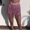 thumbnail image 2 of Tejiojio Women Clothes Women Sequin Belly Dancer Costume Tassel Wrap Skirt Club Mini Skirt, 2 of 3