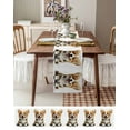 thumbnail image 3 of ERUNPONLY Funny Puppy Table Runner - 36 Inch Long Modern Simple Cute Dog Animal Portrait Cotton and Linen Blended Dress Scarves Farmhouse Table Runner for Kitchen Dining, Coffee Table, 13" x 36", 3 of 8