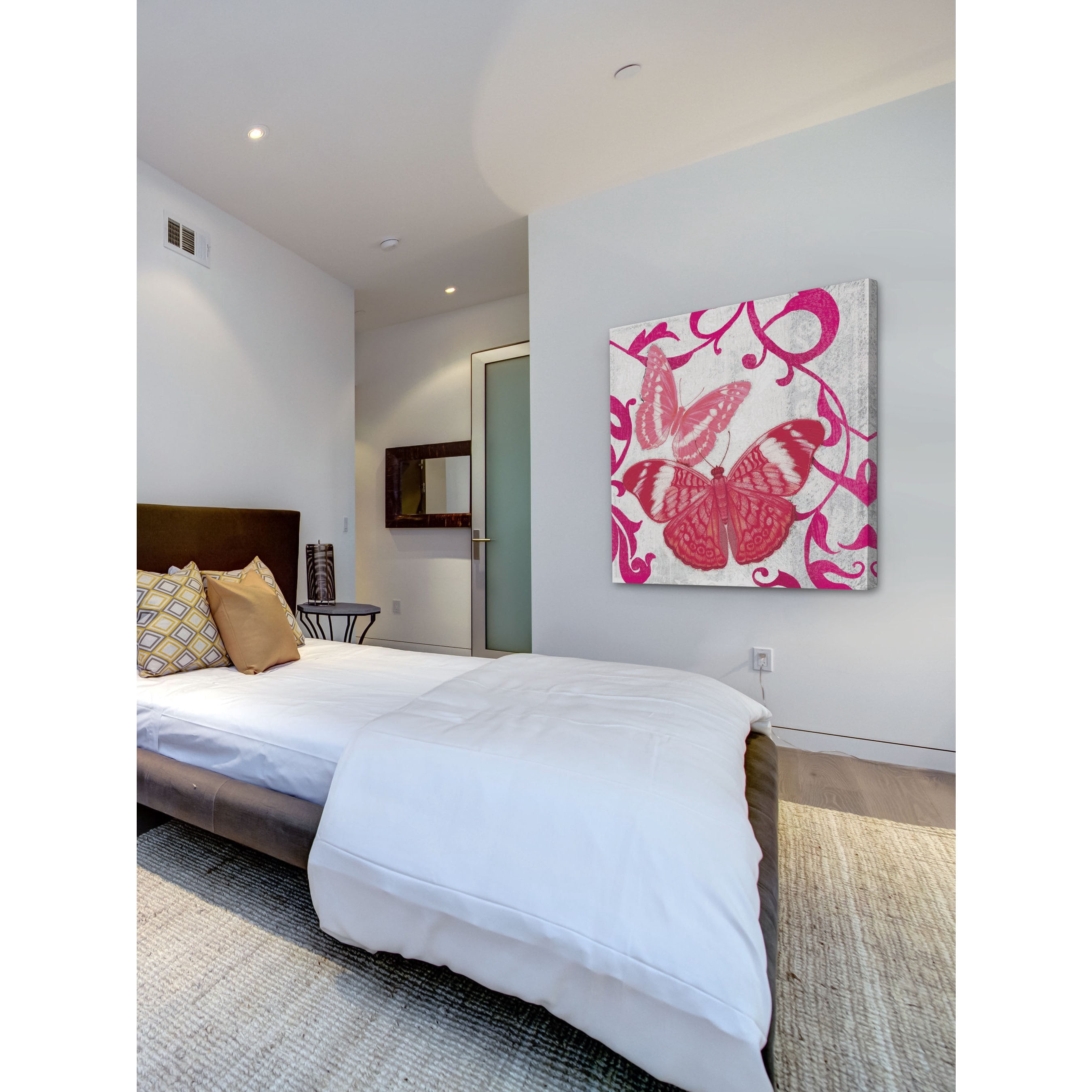 "A Fuschia Butterfly I" Painting Print on Wrapped Canvas