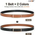 thumbnail image 2 of Women Reversible Leather Belts for Jeans Pants Dresses Ladies Fashion Belts with Gold Buckle, 0.9" Width, 2 of 9