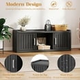 thumbnail image 4 of 2-Tier Storage Bench, Waterproof UV-Resistant Outdoor Shoe Storage Cabinet with 2 Doors & Adjustable Shelves for Indoor Outdoor Entryway, Hallway, Living Room(Black), 4 of 13