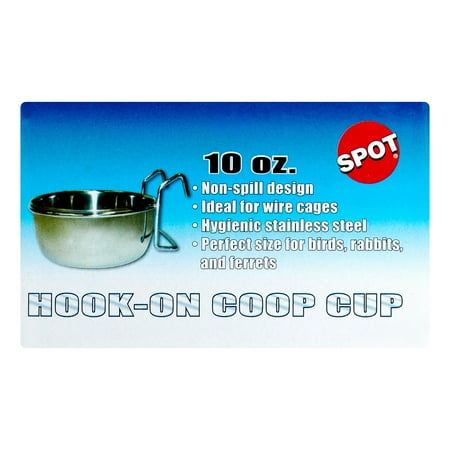 - Ethical Pet Stainless Steel Coop Cup w/Wire Hanger Dog/Bird Bowl, 10 Oz