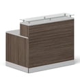 thumbnail image 3 of NBF Reception Desk Glass Top Front Counter for Office Lobby Salon Reception Area, 48"W x 32"D, Walnut, Esquire Collection, 3 of 6