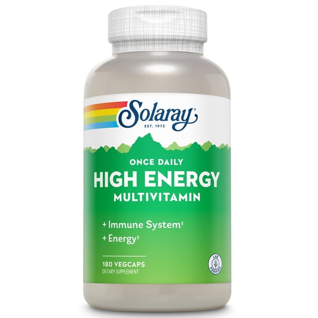 Multivitamínico SOLARAY de alta energía, 180 cápsulas vegetales, una vez al día