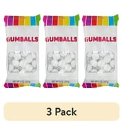(3 pack) Hilco White Tutti Frutti Gumballs, 8 oz Regular Size Chewing Gum