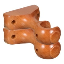 PAMINGONO Khaki Wood Curtain Rod Brackets Easy Install Roman Design 2Pcs