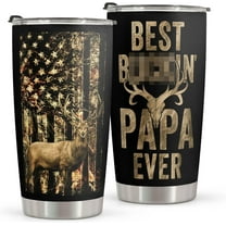 Hunting Gifts for Men - Stainless Steel Tumbler 20oz for Father - Best Papa Ever - Gifts for Men Dad Papa Husband - Fathers Day & Birthday Gift for Dad from Daughter Son - Gifts for Hunters
