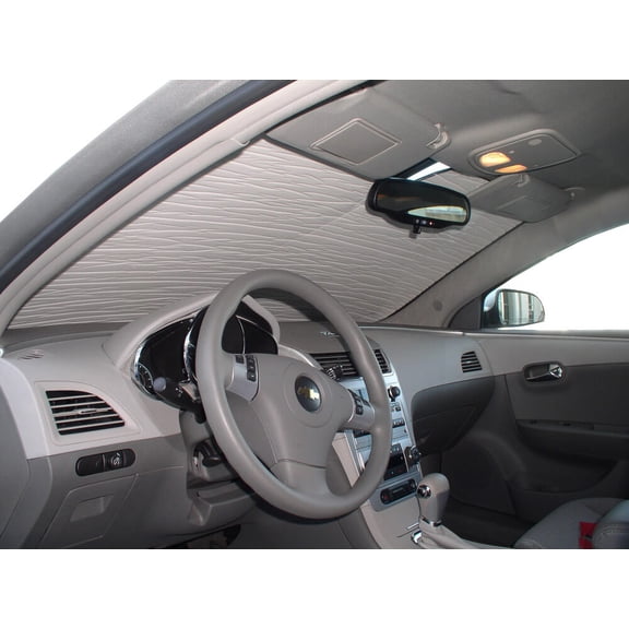HeatShield, The Original Windshield Sun Shade, Custom-Fit for Chevrolet Malibu Sedan 2008, 2009, 2010, 2011, 2012, Silver Series