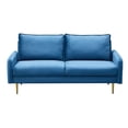 thumbnail image 2 of Hybition Velvet Sofa Modern Couch with Metal Legs for Living Room-Blue, 2 of 9