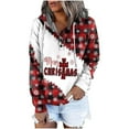 thumbnail image 2 of Pntutb moda mujer cuello redondo manga larga otoño camiseta Navidad impresión blusa con capucha tops Pntutb Pntutb-4917, 2 of 7
