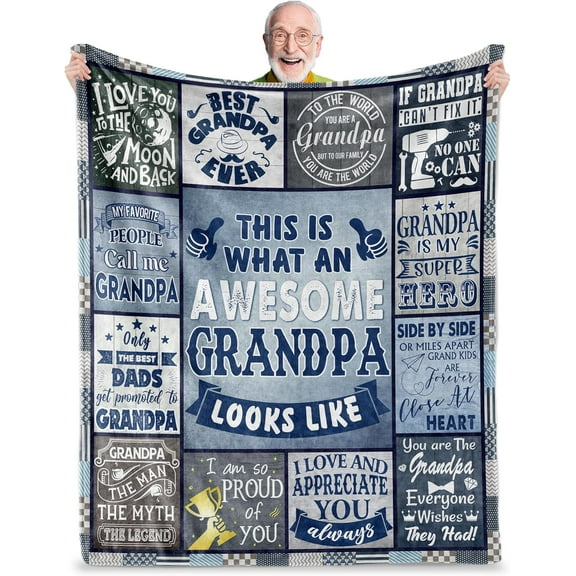 Best Grandpa Gifts, Gifts for Grandpa from Grandson Granddaughter, Birthday Gifts for Grandpa from Grandkids, Great Grandpa Gifts Idea for Fathers Day Christmas, Grandpa Blanket 60"X50"
