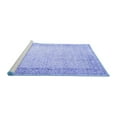 thumbnail image 2 of Ahgly Company Machine Washable Indoor Square Abstract Blue Contemporary Area Rugs, 4' Square, 2 of 4