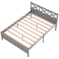thumbnail image 3 of Full Size Wood Platform Bed with x-shaped for Kids Bedroom, Gray, 3 of 11