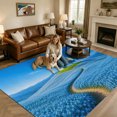 thumbnail image 2 of Area Rugs 5'x7', Sky Blue Carpet Runner Indoor Outdoor Rugs Home Decor Aesthetic, Natural Landscape Country Tree Flowers Non Slip Mats Washable Accent Rug for Living Room Bedroom, 2 of 8