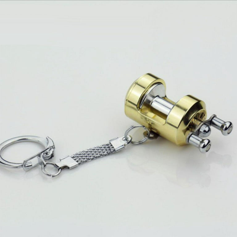 Fishing Baitcasting Drum Miniature Novelty Gift Keychain 
